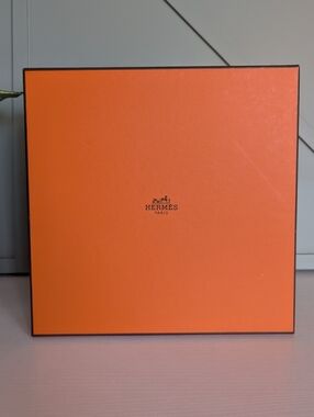 Hermes Orange Box with Black Trim and Logo
